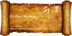 Szőke Rézmán névjegykártya